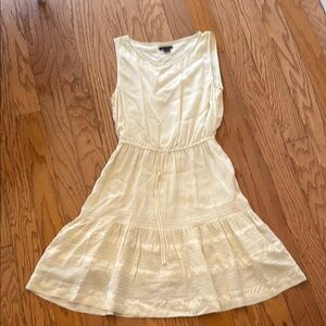Theory Cream Tiered Ruffled Sundress